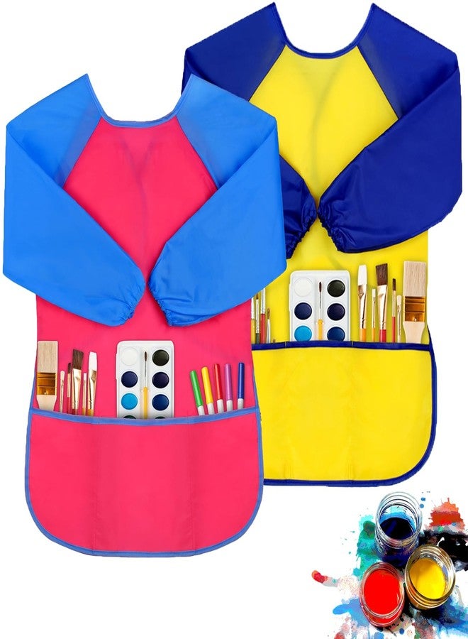 PEASUG 2 Pack Toddler Smock, Kids Art Smock, Toddler Paint Smock, Toddler Art Smock for Kids 3-5, Kids Smock, Toddler Smock for Painting - Image 1